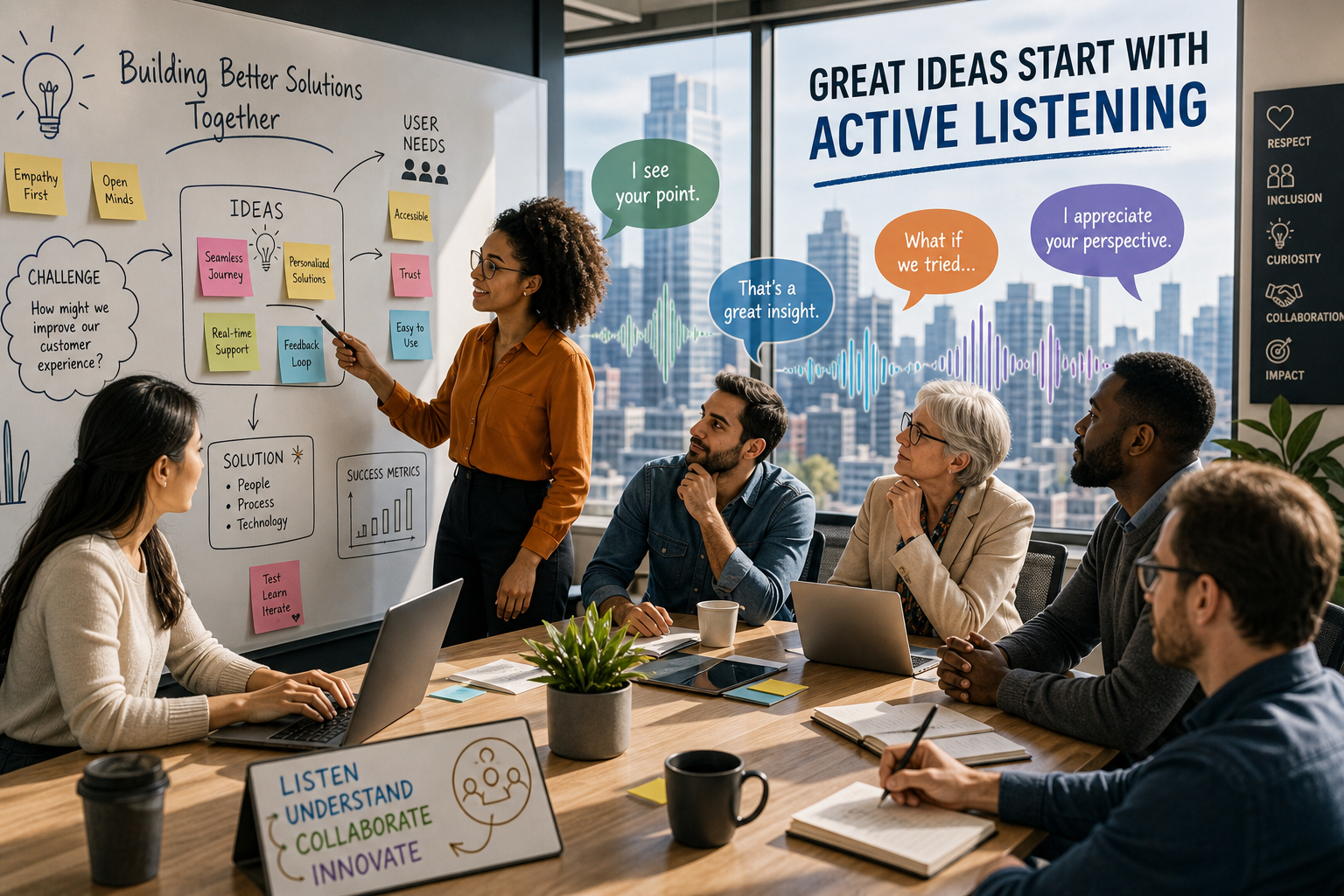 Discovery path from a stuck business problem to shared data, a visual mock-up, and a usable build