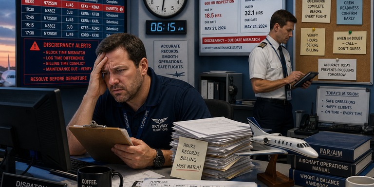 Aviation's Real Problem Isn't the Schedule. It's Hours, Records, and Billing That Don't Agree