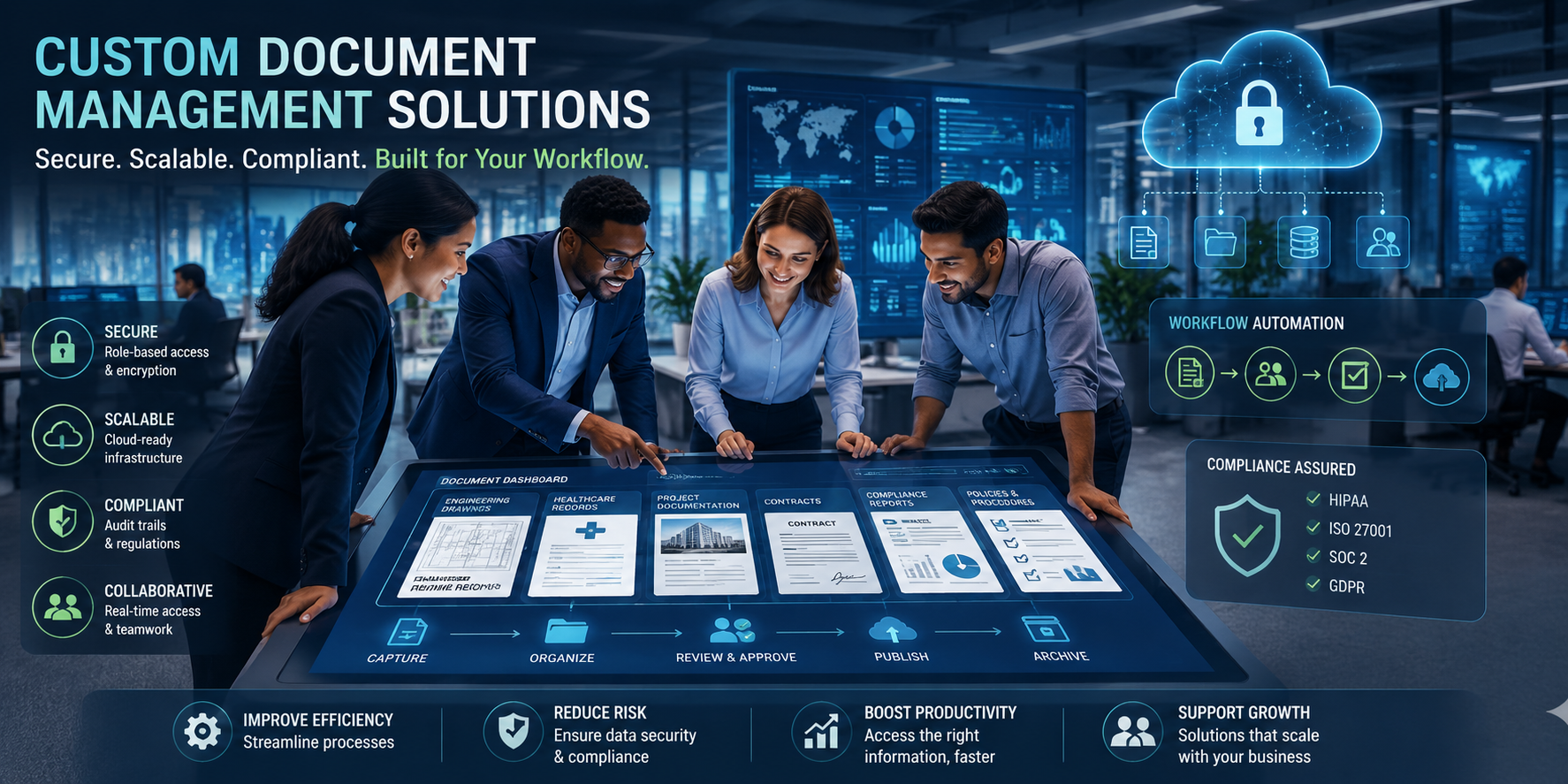 Custom Document Management Solutions for Secure, Scalable, and Compliant Workflows