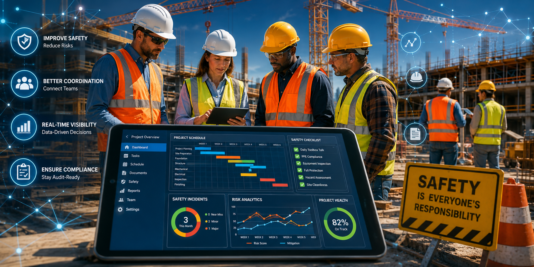 Enhancing Construction Safety and Risk Management with Structured Project Management Systems