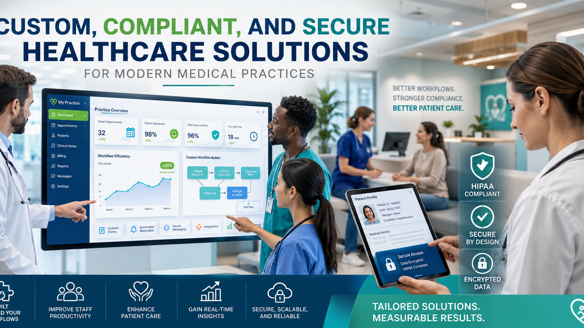 Custom, Compliant, and Secure Healthcare Solutions for Modern Medical Practices