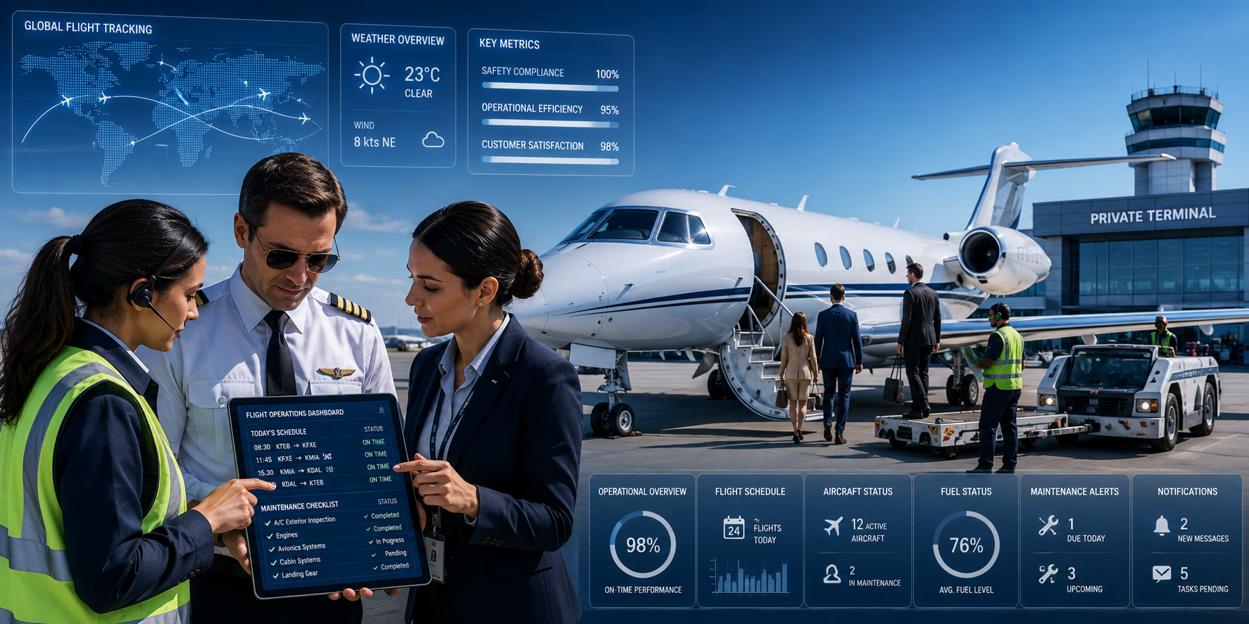 Optimizing Private Aviation Through Intelligent Workflow and Operations Management Systems